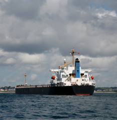 Gas oil tanker at sea